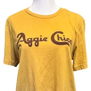 Aggie Chica A&M short sleeve T-Shirt Tee Gold Maroon Sz M